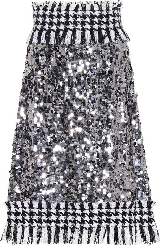 Dolce & Gabbana Sequined houndstooth skirt