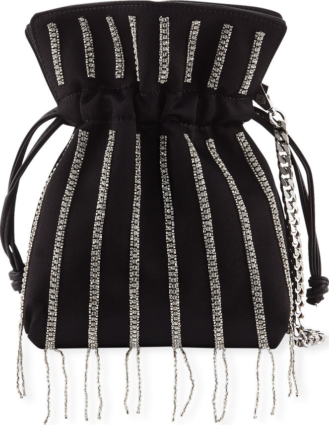 Les Petits Joueurs Trilly Nano Disco Beaded Satin Clutch Bag