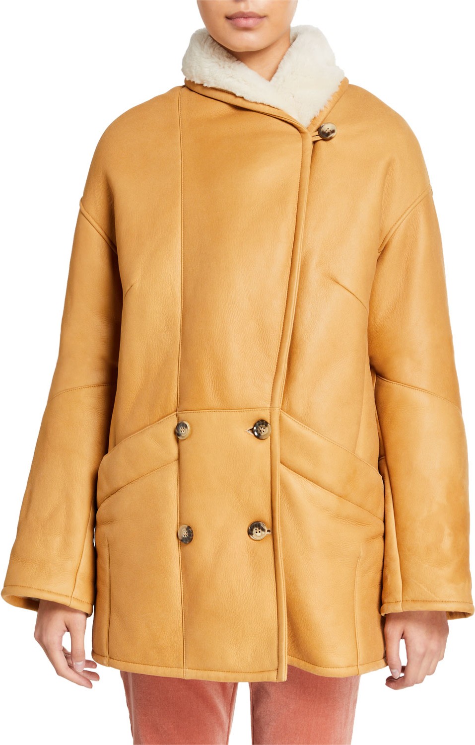 FRAME DENIM Cocoon Shearling Coat