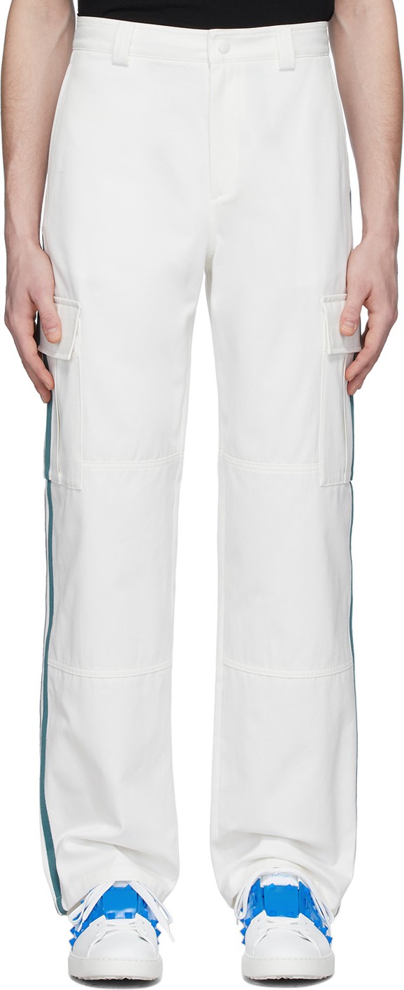 Valentino White Striped Cargo Pants