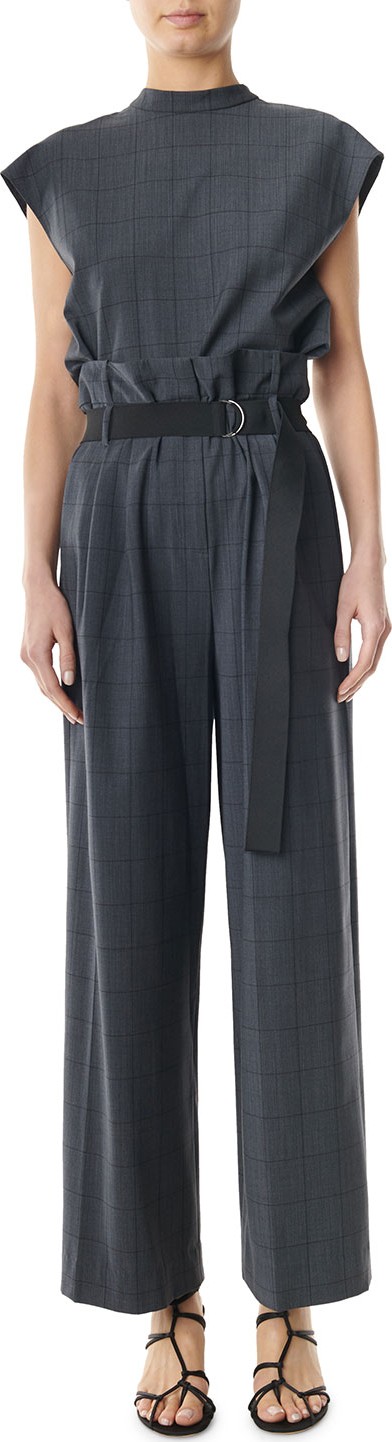 Tibi Menswear Windowpane Stella Pleated Pants