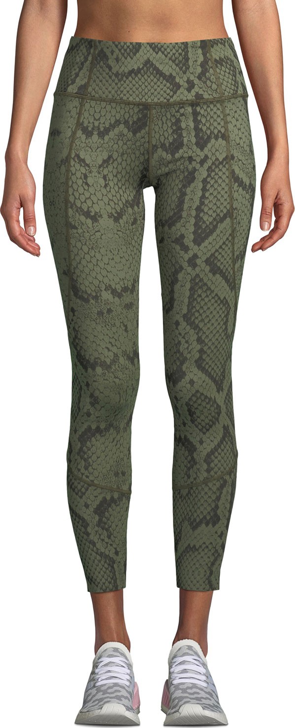 Varley Bedford Snakeskin-Print Tight Leggings
