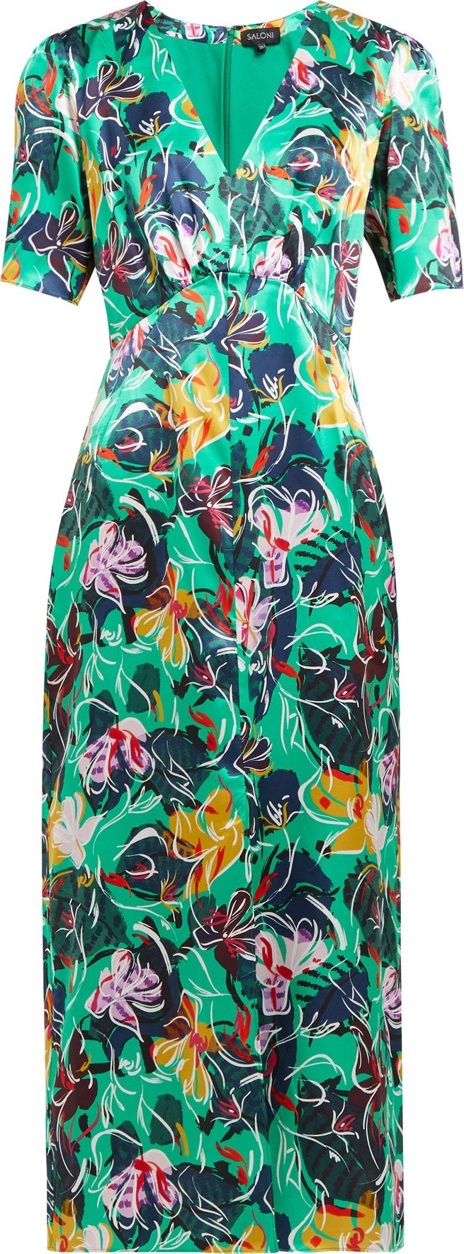 Saloni Eden floral-print silk midi dress