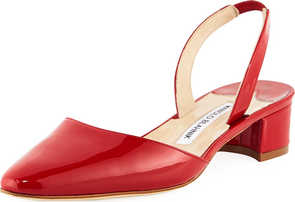 Manolo Blahnik Aspro Patent Slingback Pumps