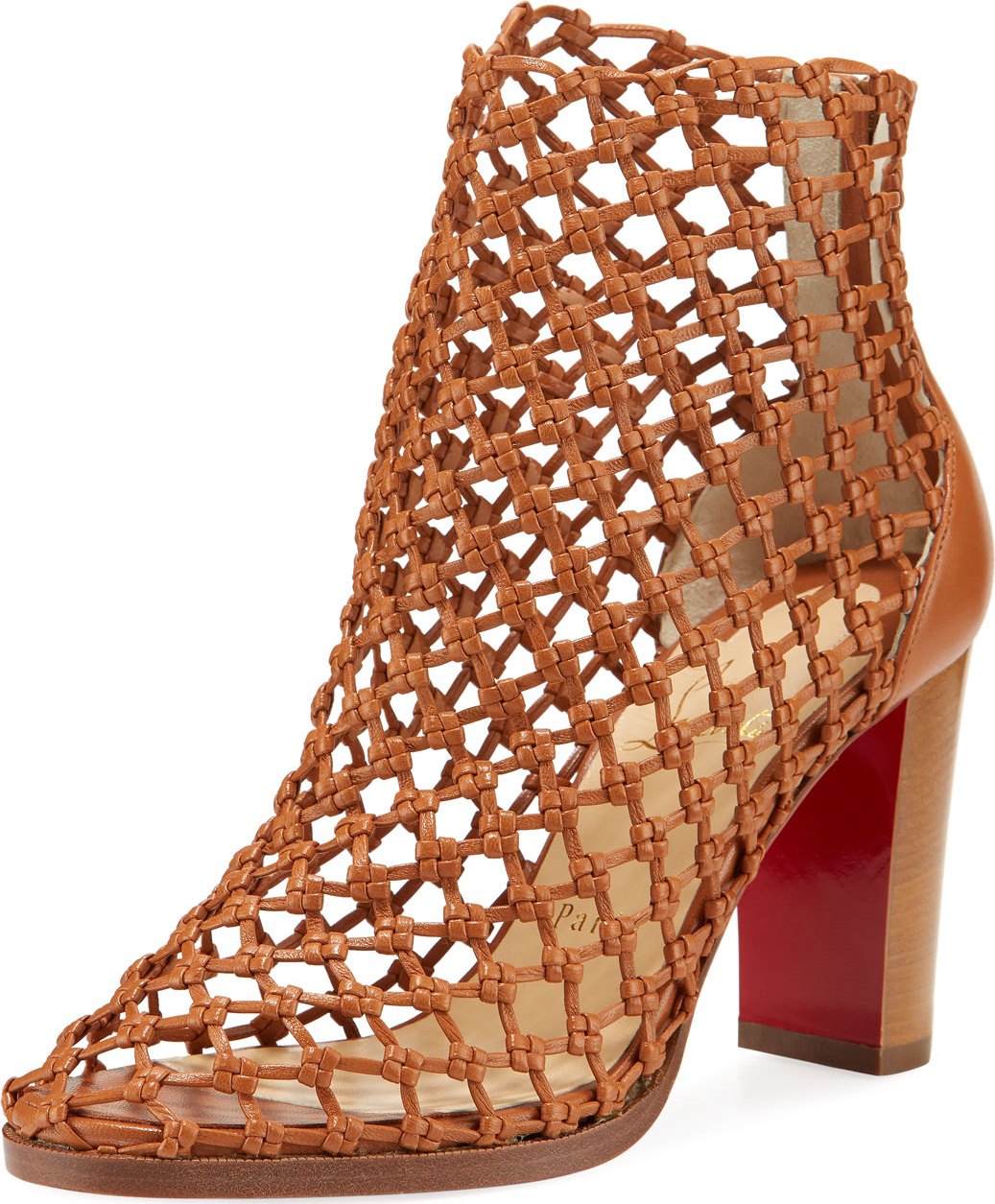 Christian Louboutin Porligatica Caged Red Sole Bootie