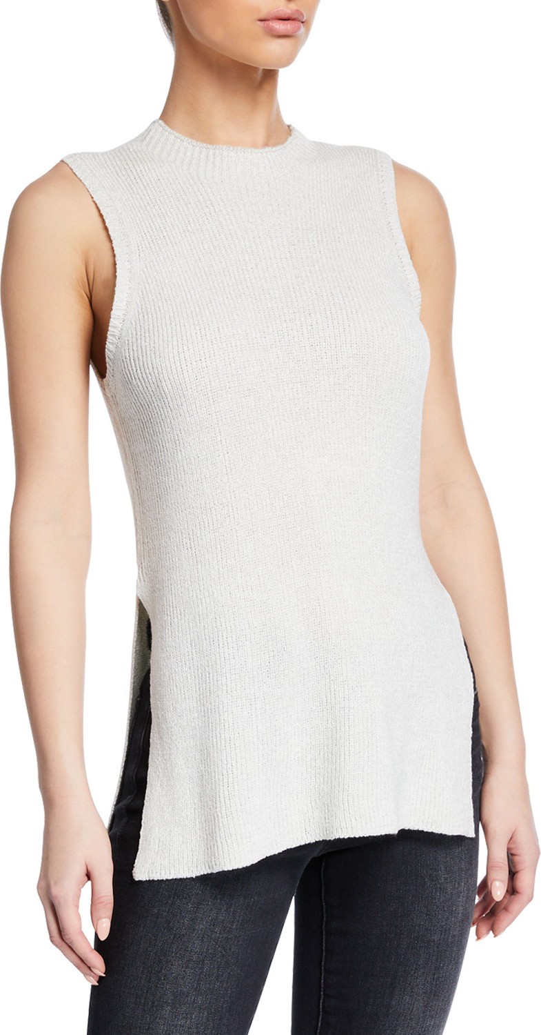 cupcakes and cashmere Remmi Crewneck Sleeveless Ribbed Sweater Tank