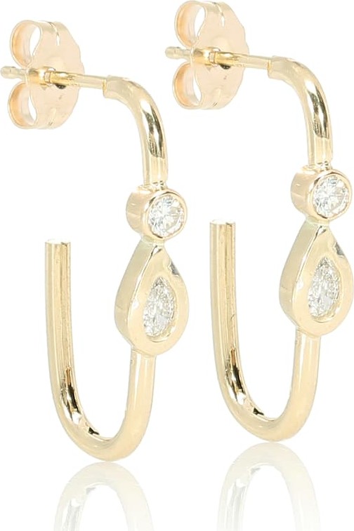 Jacquie Aiche Teardrop 14kt gold stud earrings with diamonds