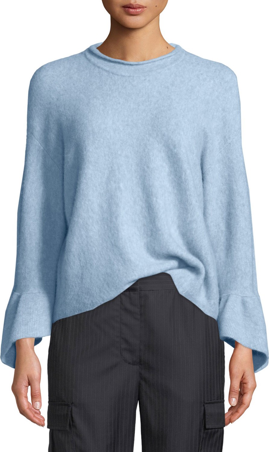 3.1 Phillip Lim Pullover Sweater With Ruffle Cuffs