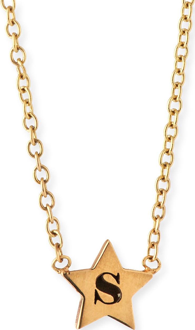 Zoe Chicco Personalized Initial Star Pendant Necklace