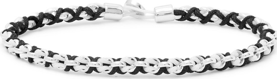 Miansai Nexus Rhodium-Plated and Cord Bracelet