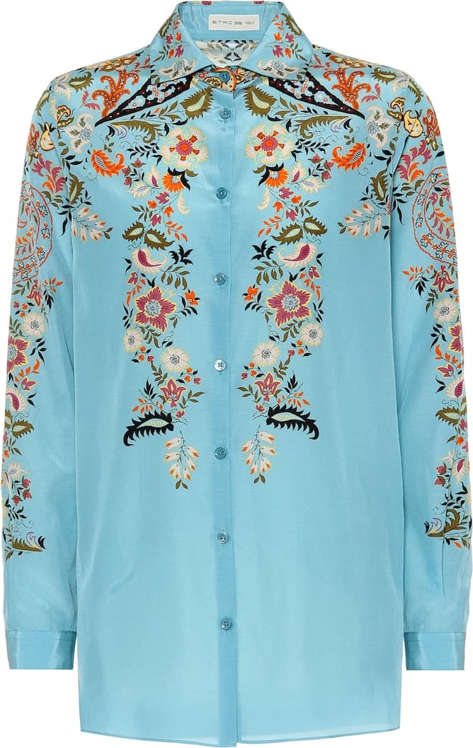 Etro Printed silk and cotton shirt