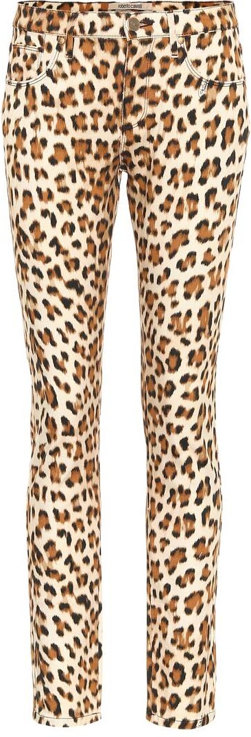 Roberto Cavalli Leopard-print high-rise skinny jeans