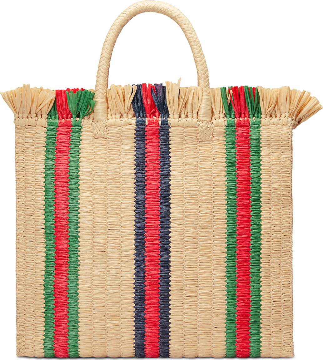 Gucci Linea Cestino Raffia Tote Bag