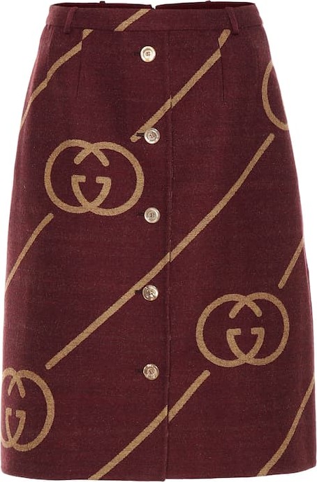 Gucci Reversible wool midi skirt