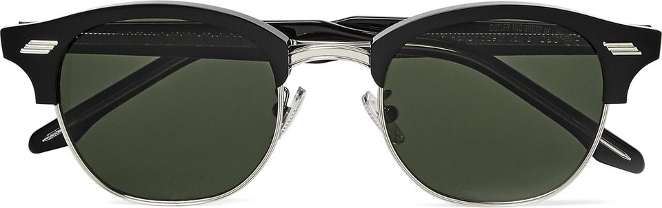 CUTLER AND GROSS Square-Frame Acetate and Silver-Tone Sunglasses