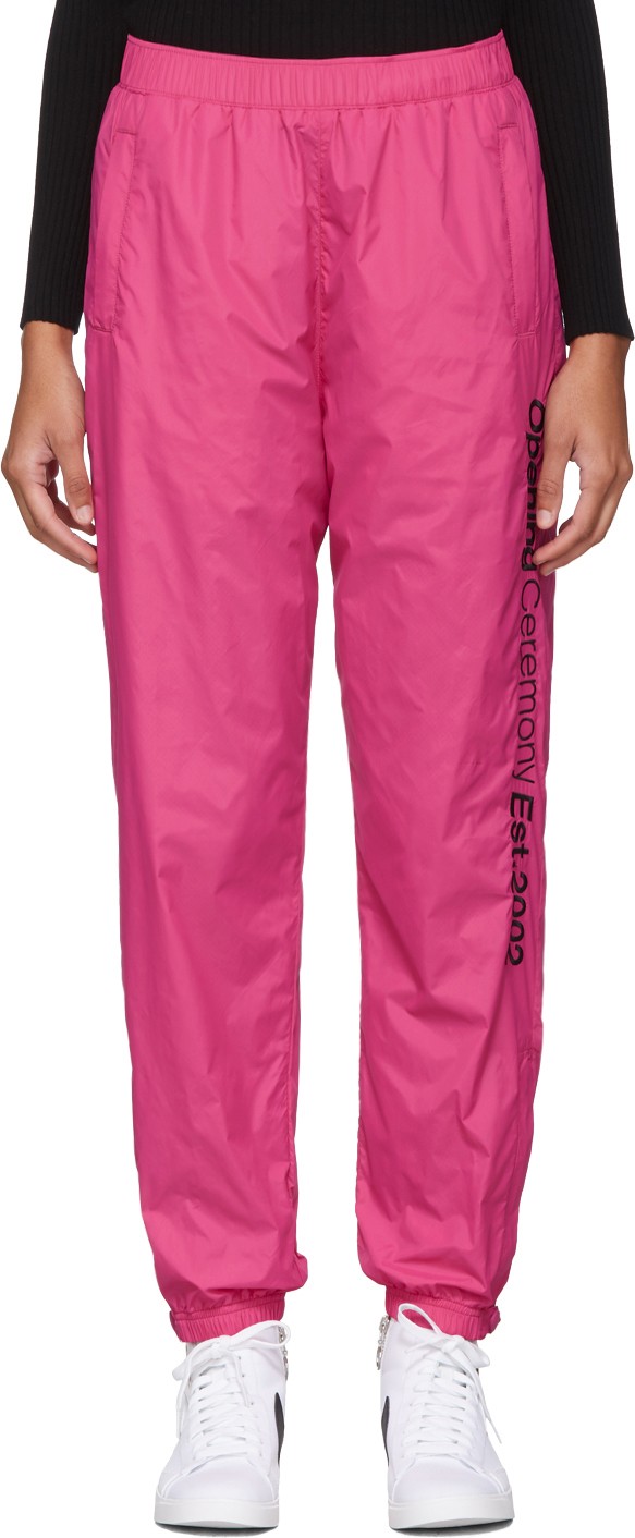Opening Ceremony SSENSE EXCLUSIVE Pink Nylon Track Pants Opening Ceremony SSENSE EXCLUSIVE Pink Nylon Track Pants