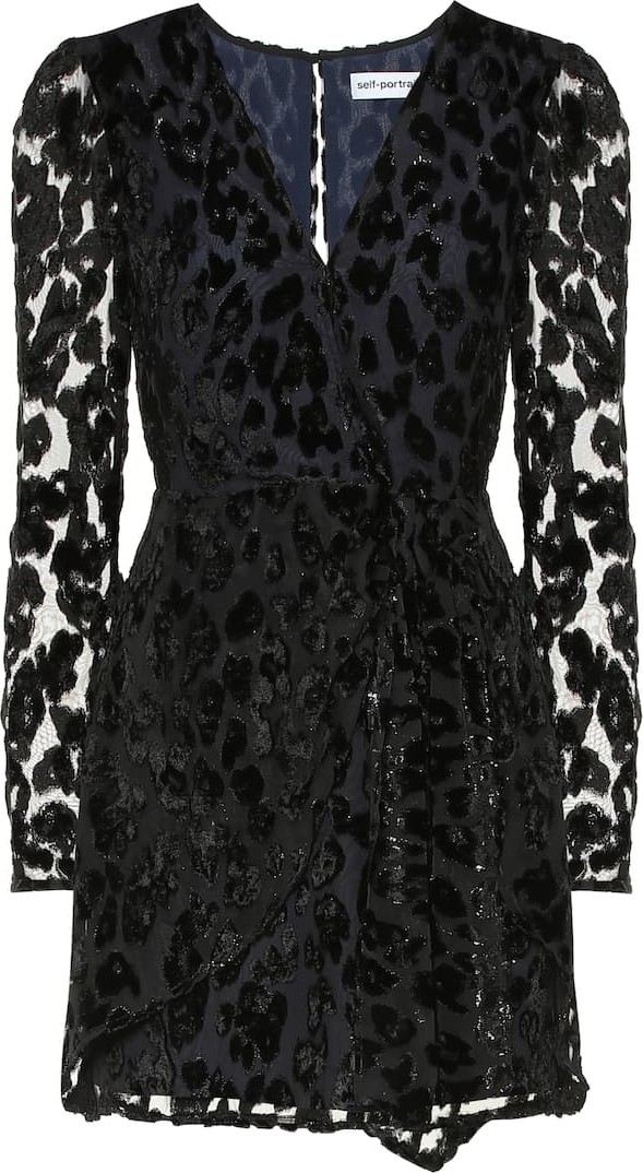 Self Portrait Leopard devoré minidress