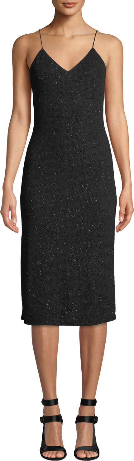 Alice + Olivia Stila Fitted Side-Slit Gown