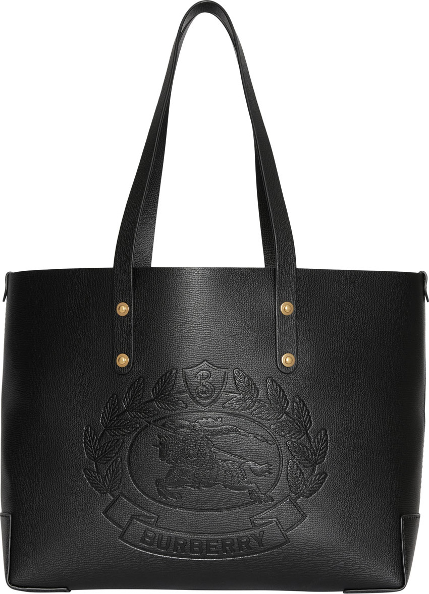 Burberry London England Crest Small Leather Tote Bag