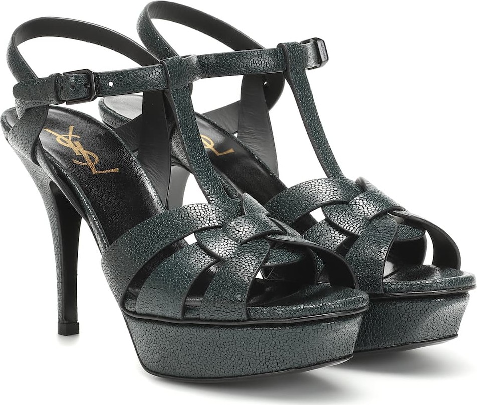 Saint Laurent Tribute 75 leather plateau sandals