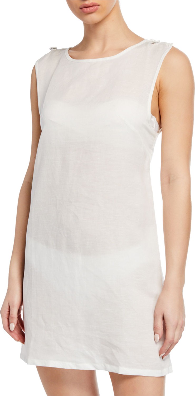 Onia Marina Short Linen Coverup Dress