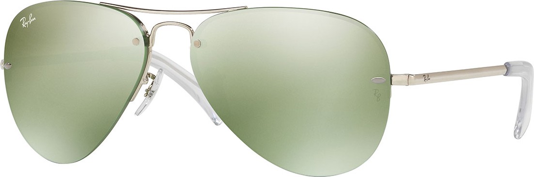 Ray Ban Rimless Mirrored Iridescent Aviator Sunglasses