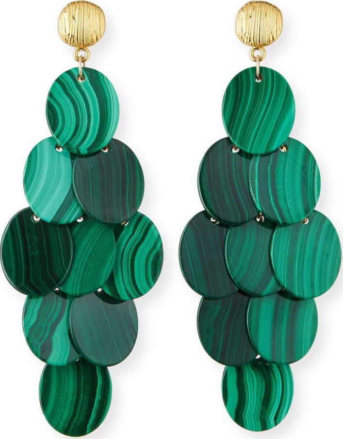NEST Jewelry Malachite Cluster Statement Earrings