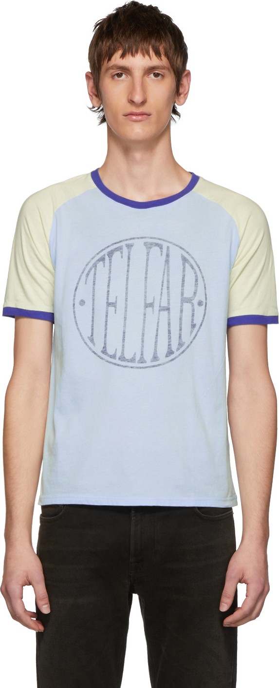 Telfar Blue Branded Raglan T-Shirt