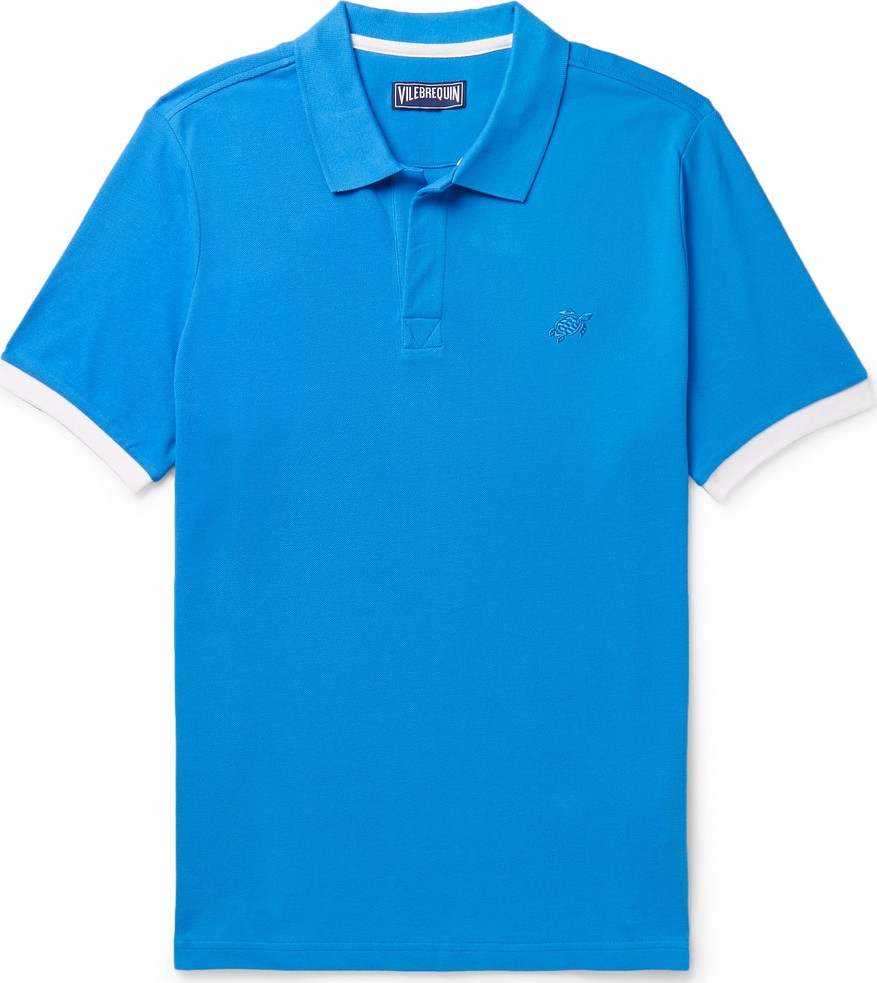 Vilebrequin Palatin Slim-Fit Contrast-Tipped Cotton-Piqué Polo Shirt