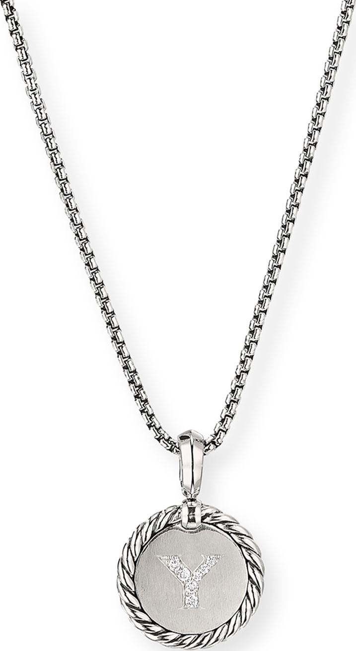 David Yurman Collectible Diamond Initial Y Necklace