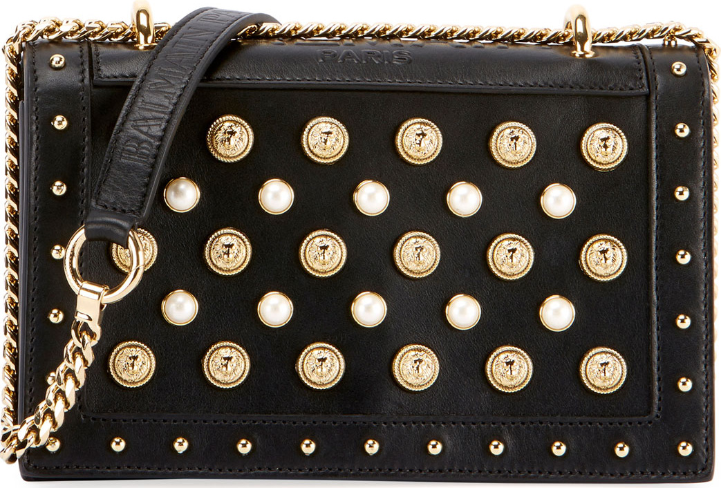 Balmain Pearlescent and Stud Flap Bag