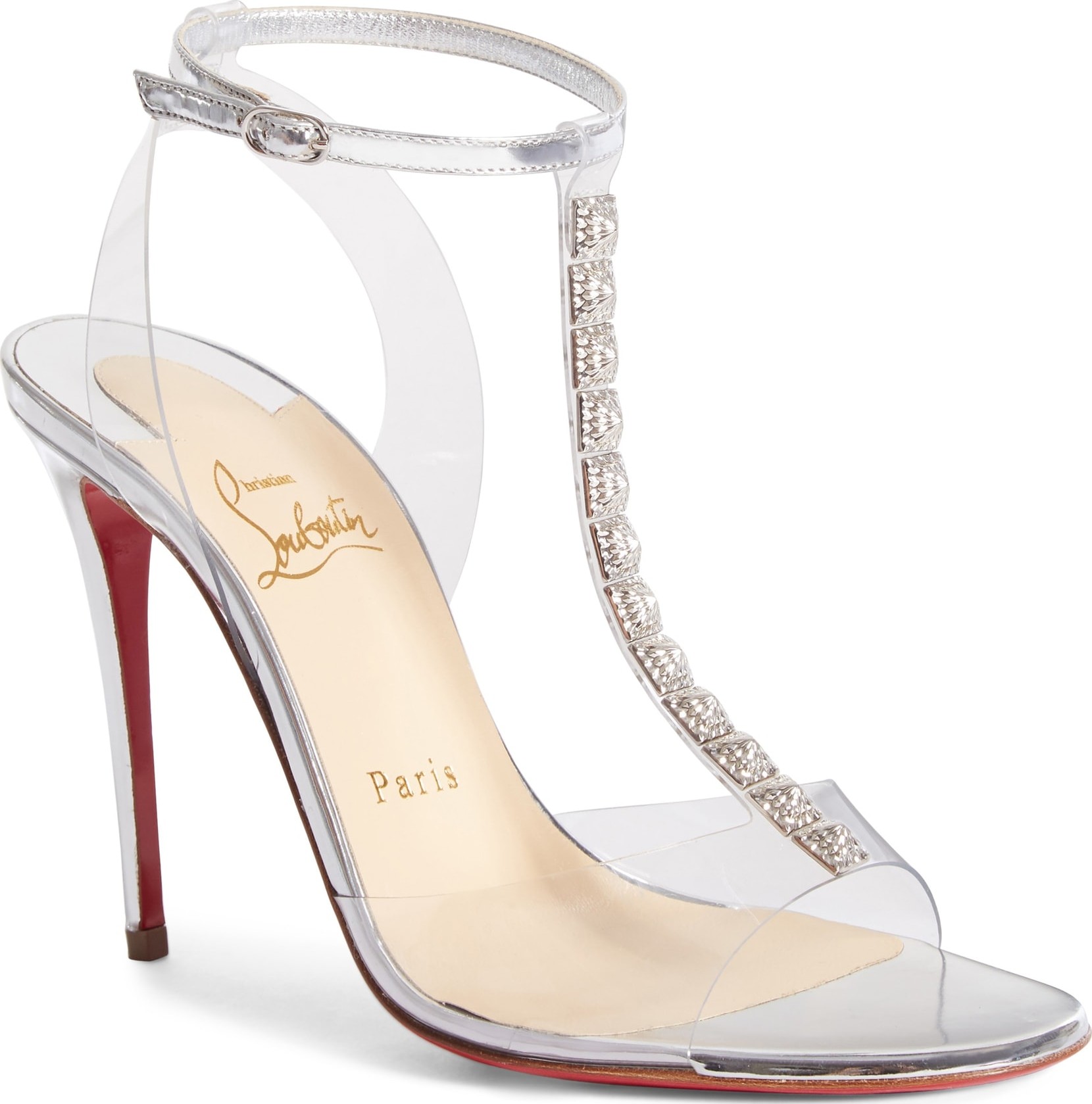 Christian Louboutin Jamais Assez Clear T-Strap Sandal