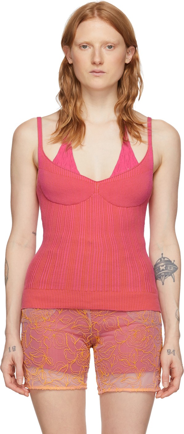Jacquemus Pink & Orange 'La Maille Valensole' Tank Top