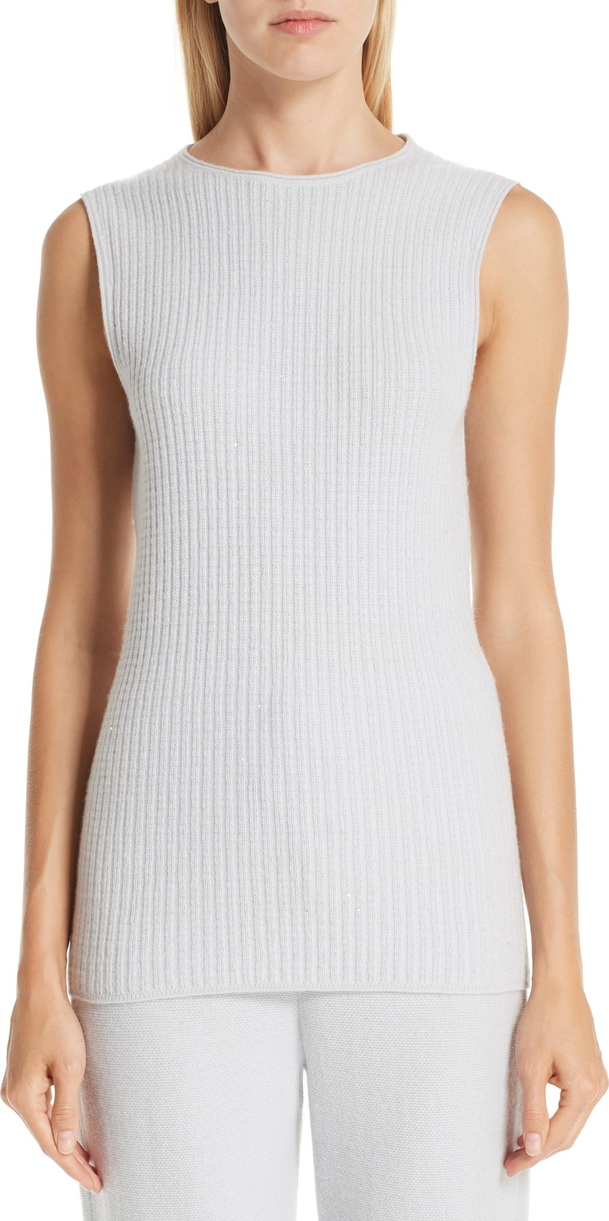 St. John Cashmere Blend Sequin Shell