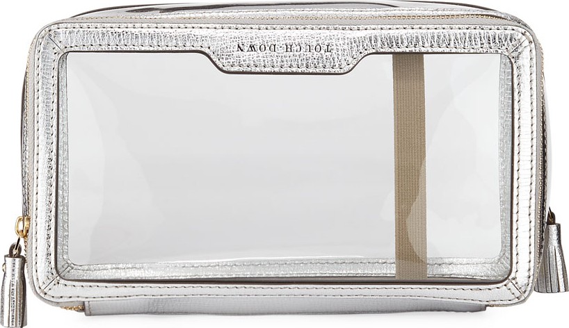 Anya Hindmarch Inflight Patent Leather Clear Travel Pouch, White