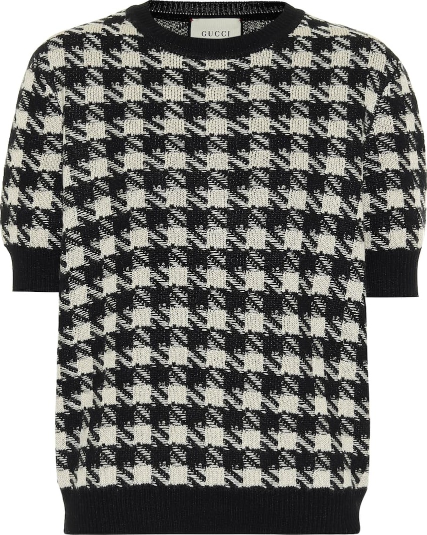 Gucci Houndstooth cashmere and silk top