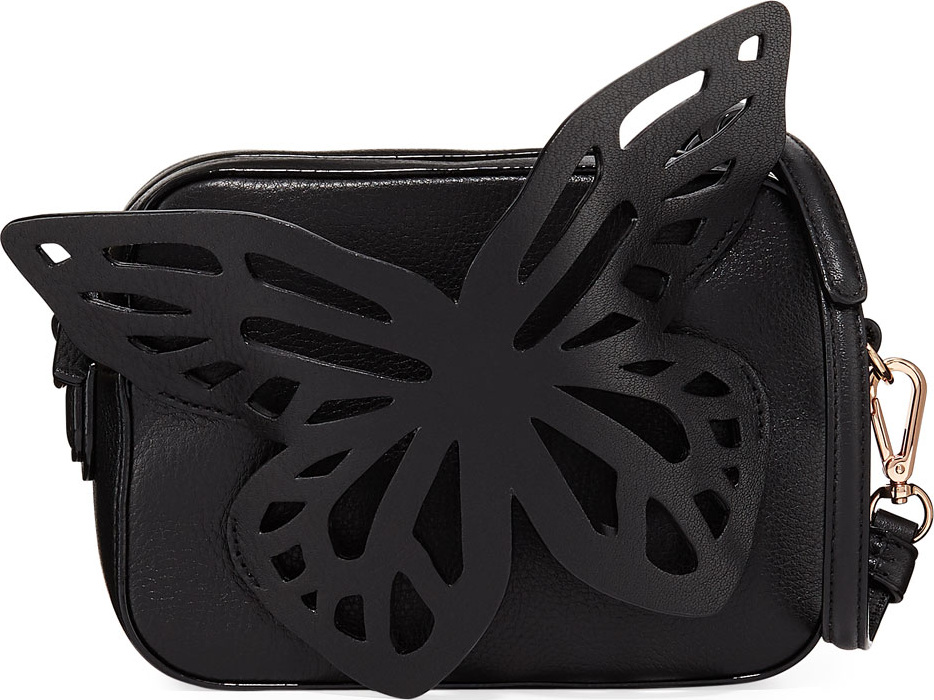 Sophia Webster Flossy Butterfly Camera Crossbody Bag, Black