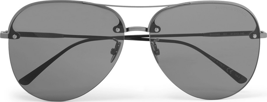 Bottega Veneta Aviator-Style Silver-Tone Sunglasses