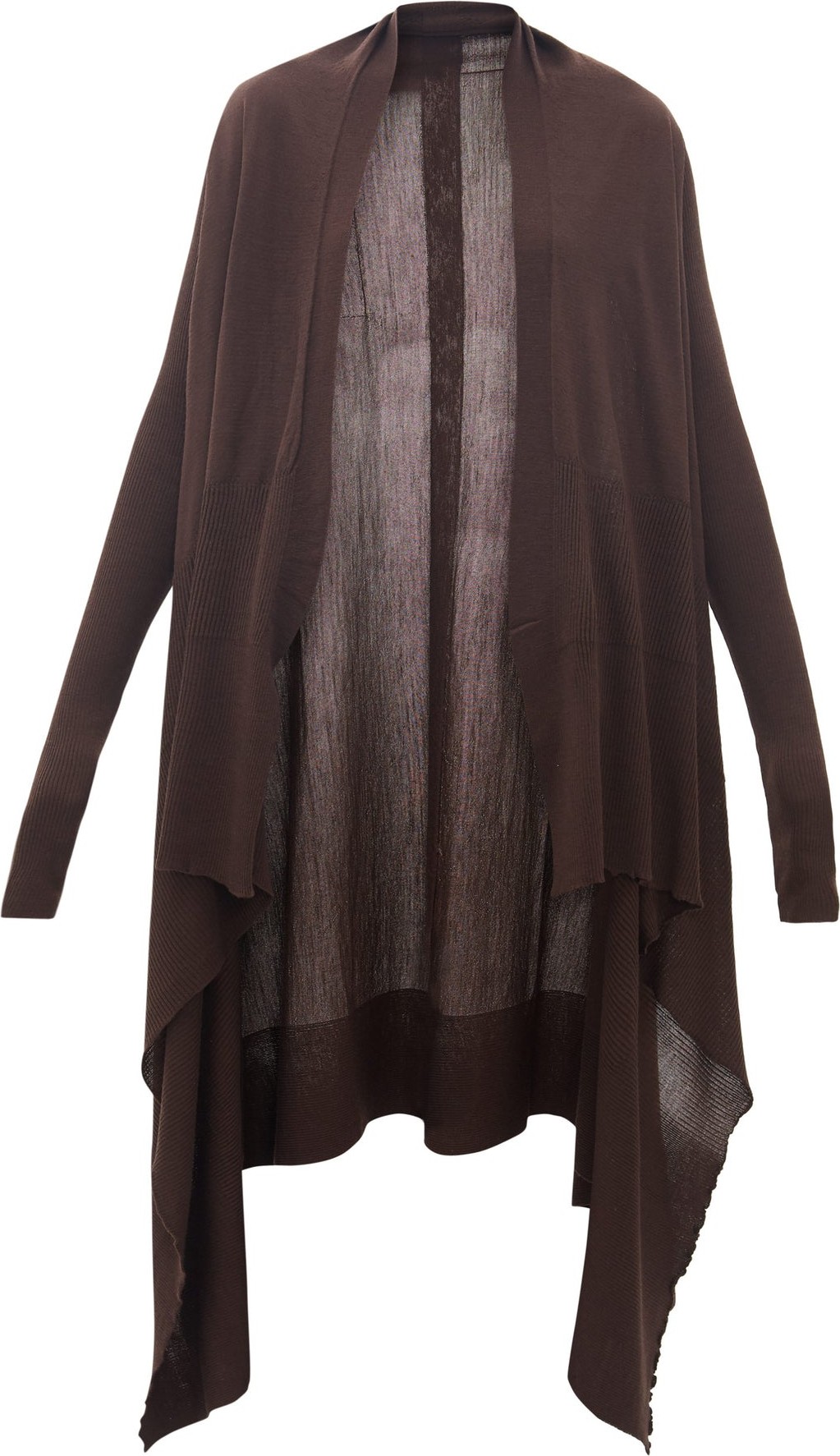 Rick Owens Longline waterfall merino-wool cardigan