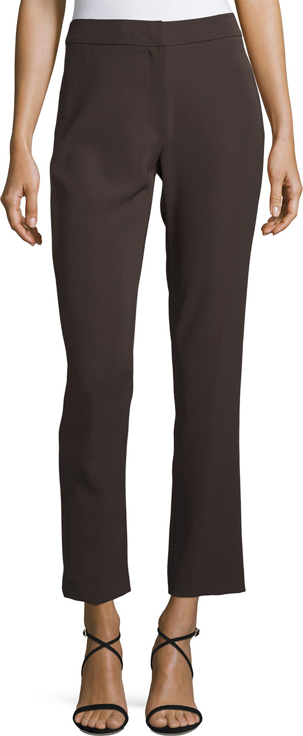 Armani Collezioni Tech Cady Slim-Straight Pants, Brown