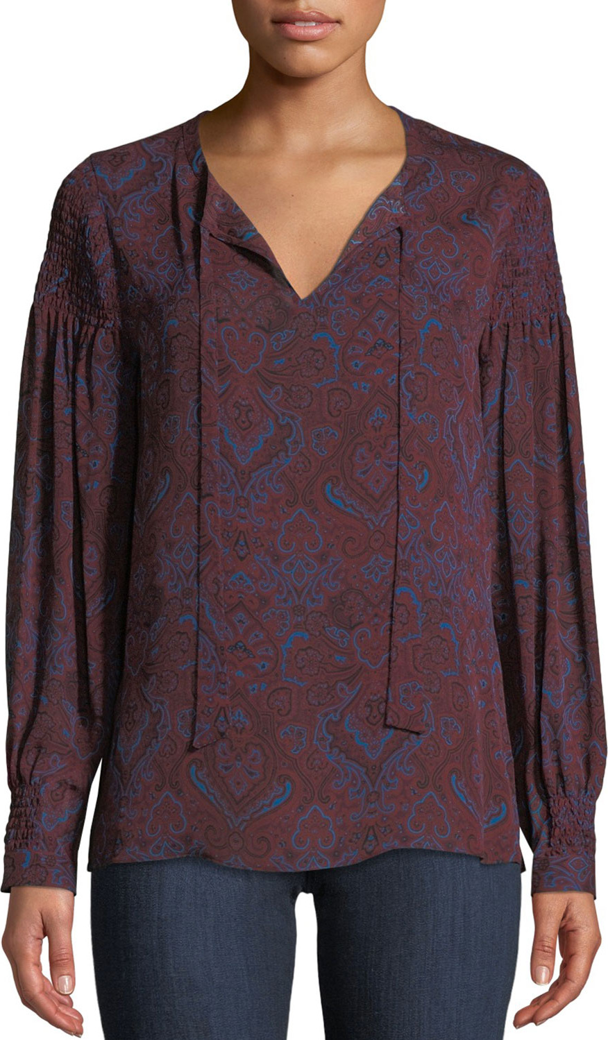 KOBI HALPERIN Kylee Paisley-Print Silk Blouse KOBI HALPERIN Kylee Paisley-Print Silk Blouse