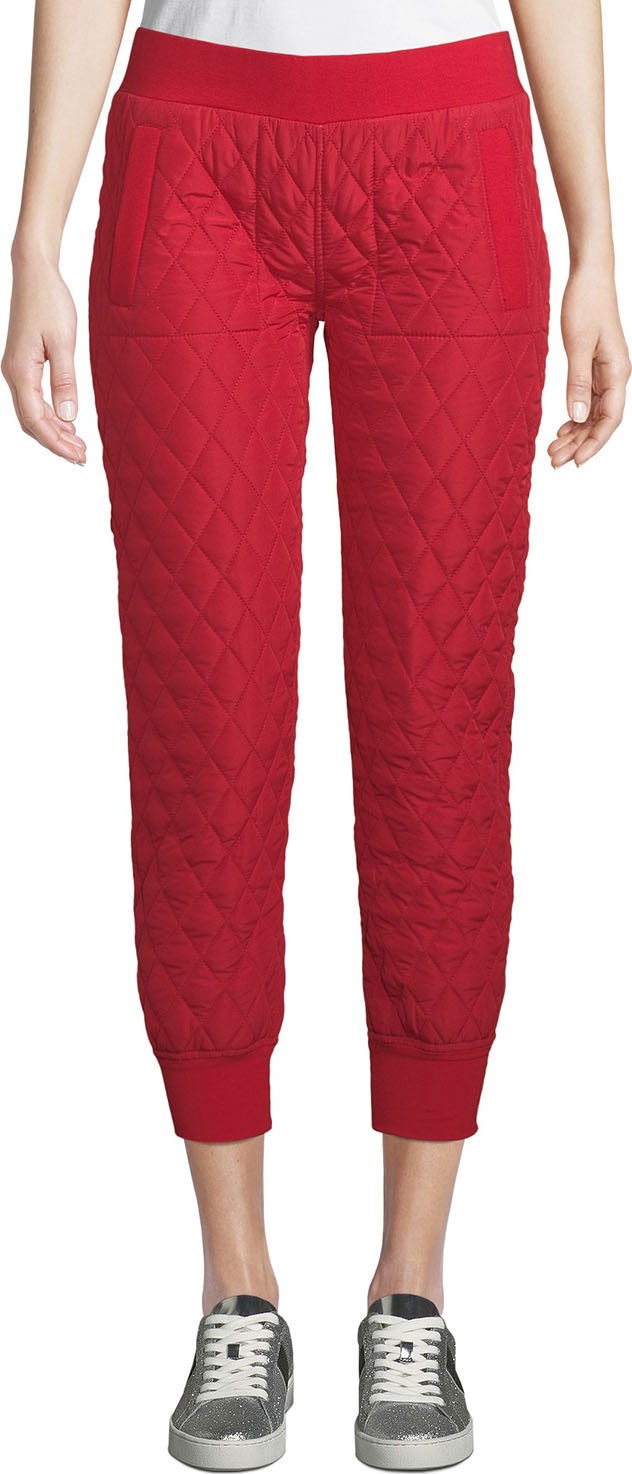 Norma Kamali Quilted Cropped Jogger Pants