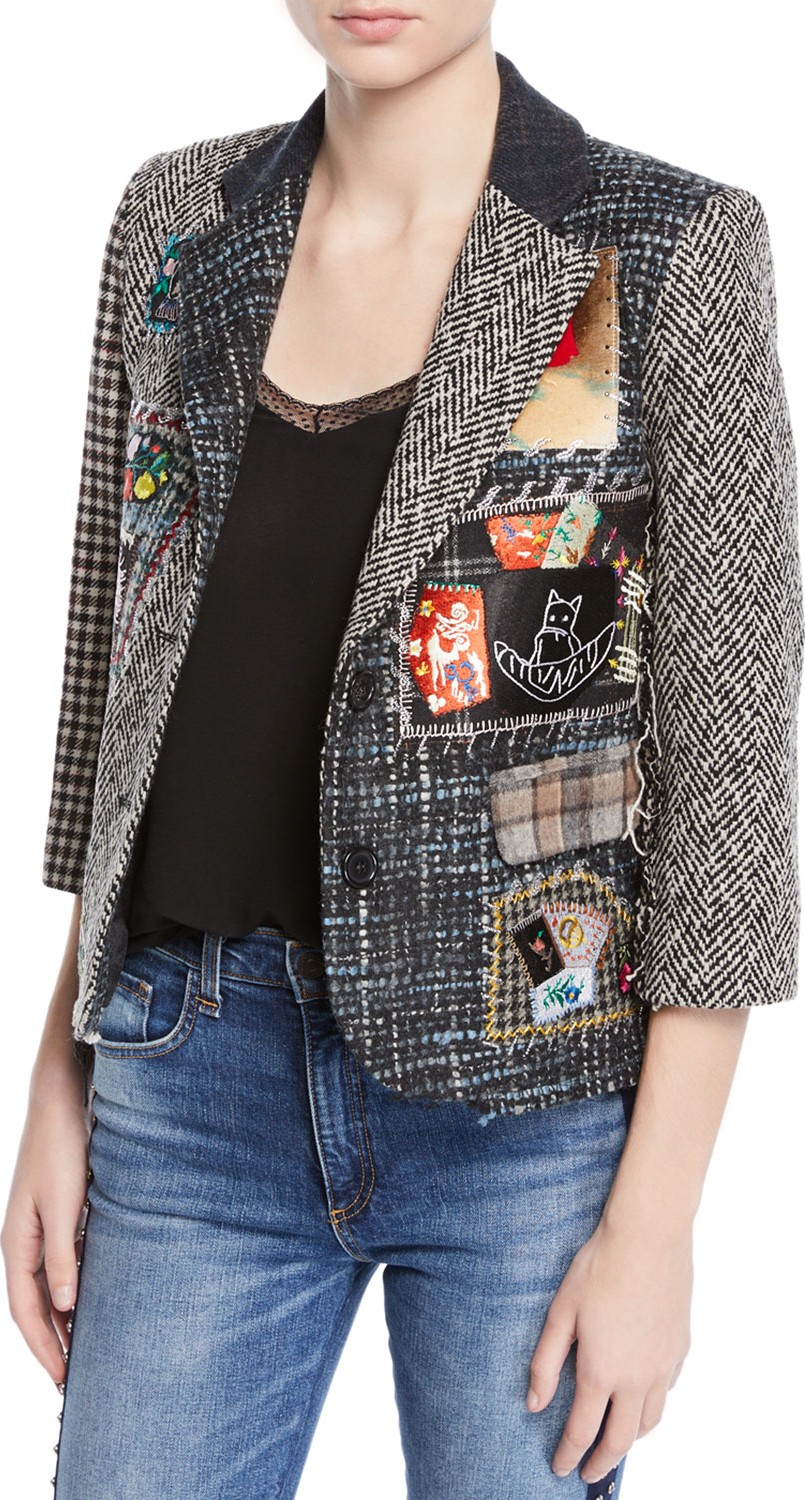 Libertine Multimedia Tweed Patchwork Blazer