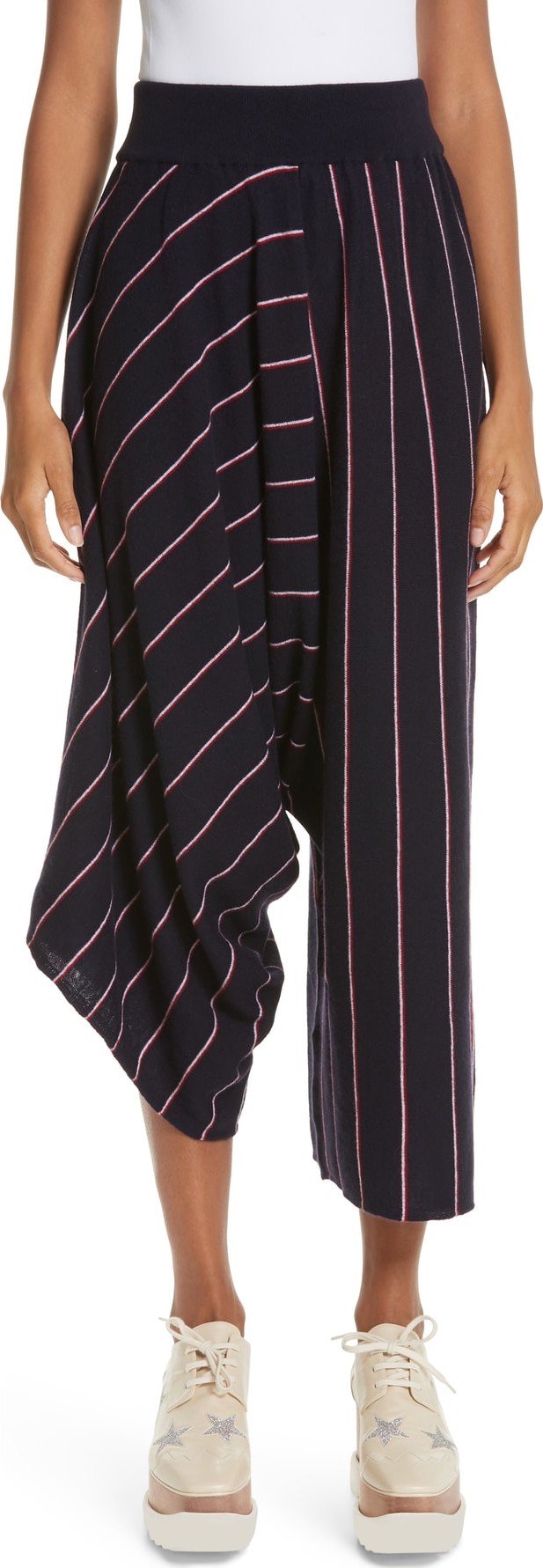 Stella McCartney Stripe Wool Knit Crop Pants