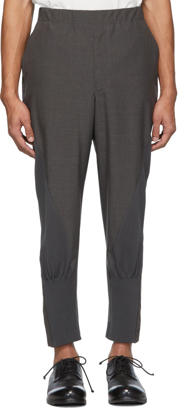 Issey Miyake Men Grey Knit Trousers