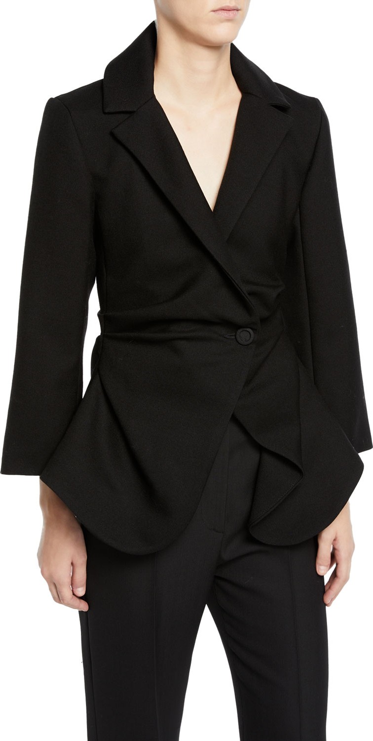 Jacquemus Wool-Twill Asymmetric Blazer
