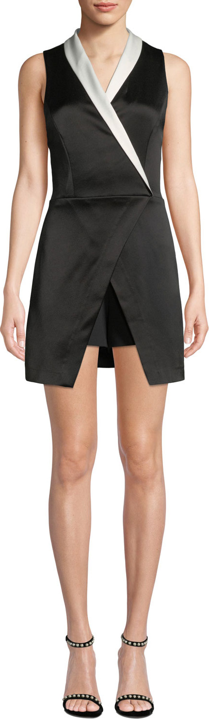 Alice + Olivia Mardell Overskirt Satin Romper