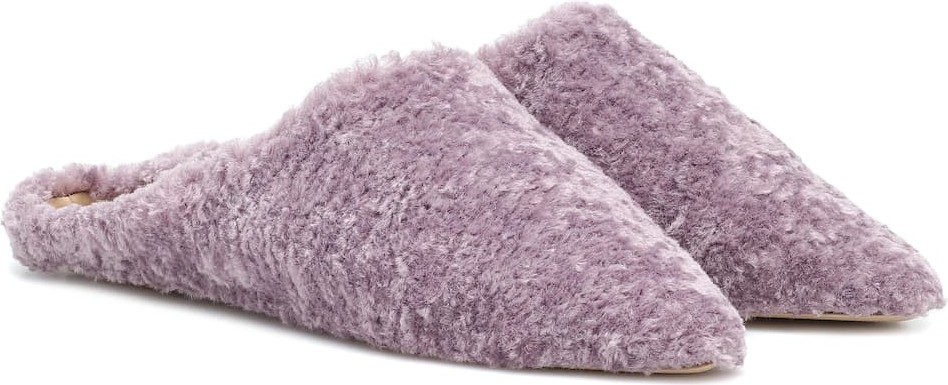 Nanushka Miska faux-fur flats