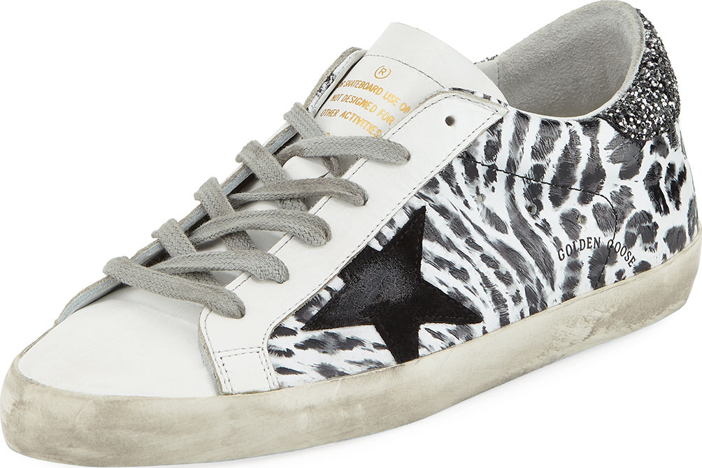 Golden Goose Deluxe Brand Superstar Smudge-Print Leather Platform Sneaker