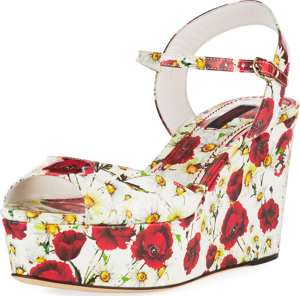 Dolce & Gabbana Poppy Wedge Platform Sandal